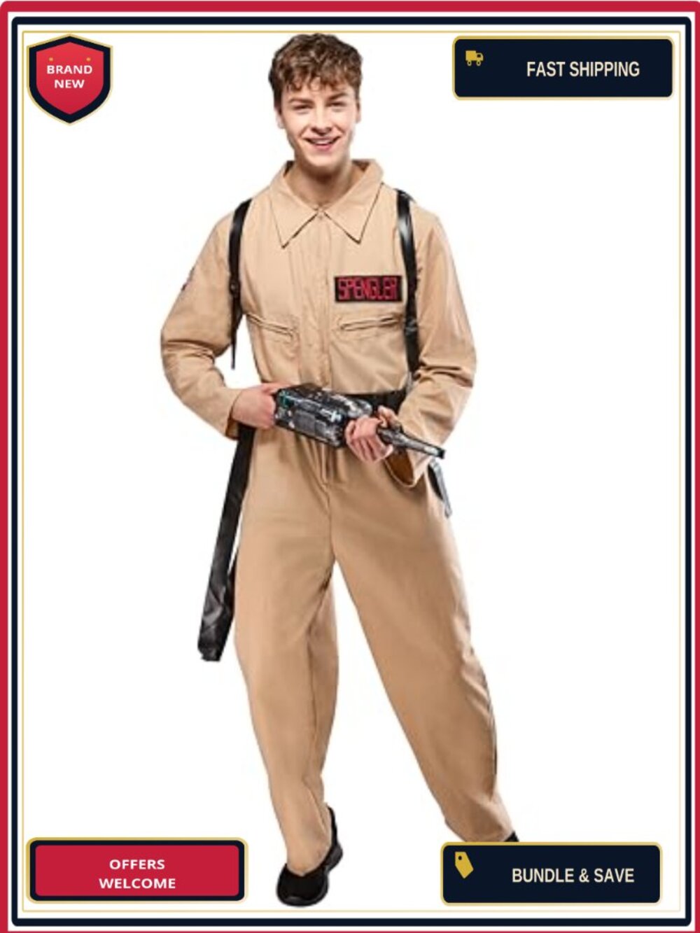 Ghostbusters Costume Jumpsuit Inflatable Proton Pack Men's Standard